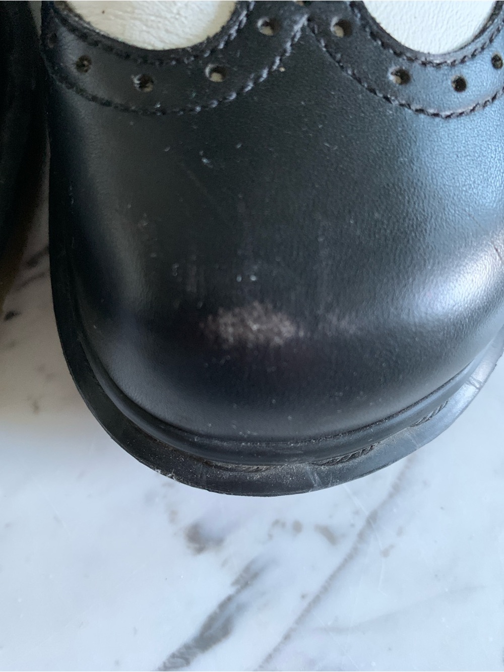 Men’s Dr. Martens Black and White Leather Wingtip Oxfords. - Picture 2 of 16